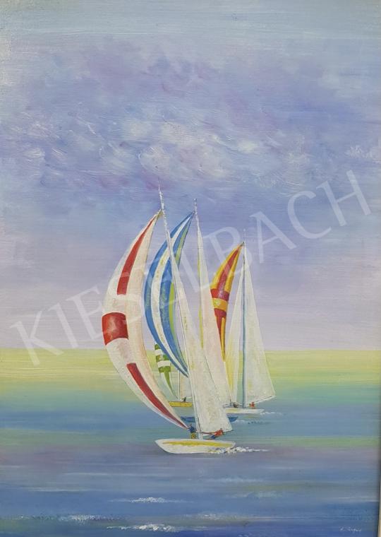 Ábrahám, Rafael - Sailboats on the Lake Balaton painting