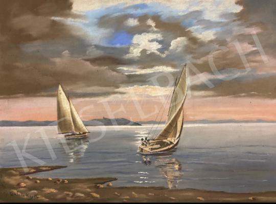 For sale  Gálitzky K - Sunset with Sailboath 's painting