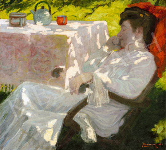  Mányai, József - Afternoon Rest in the Garden under the Trees, c. 1910 | 66th Auction auction / 30 Lot