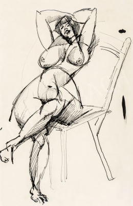 Tihanyi, Lajos, - Woman Nude in Chair, c. 1912 