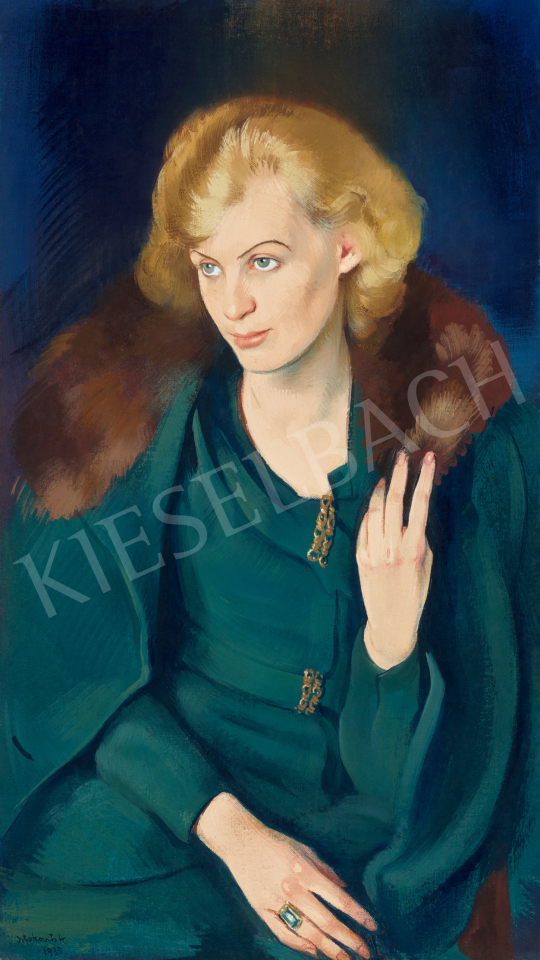  Istókovits Kálmán - Elegáns hölgy portréja, 1935 | 66. Aukció aukció / 72 tétel