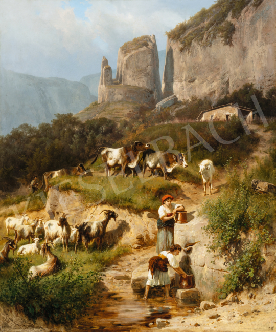 Markó, András - Italian Landscape (Girls by the Well) | 66th Auction auction / 91 Lot