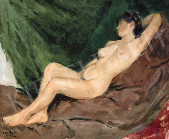  Ferenczy, Valér - Woman Nude in front of the Green Drapery | 66th Auction auction / 96 Lot