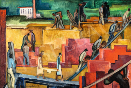 Gráber Margit - Építkezés, 1930 körül | 66. Aukció aukció / 115 tétel