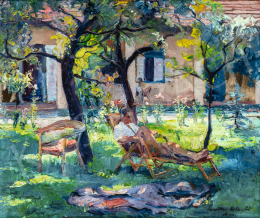 Monostori Moller, Pál - Afternoon Rest in the Garden 