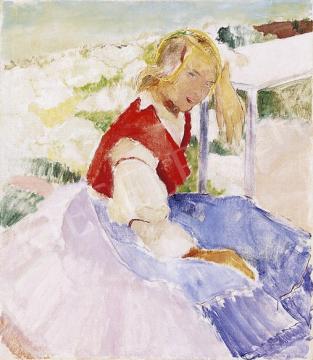  Ismeretlen festő, 1930 körül - Kislány ünneplőben | 5. Aukció aukció / 49 tétel