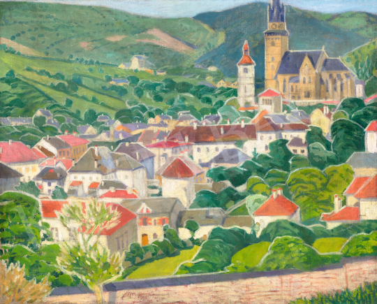  Kövér Gyula - Körmöcbánya (Kremnica) látképe, 1910-es évek | 66. Aukció aukció / 147 tétel