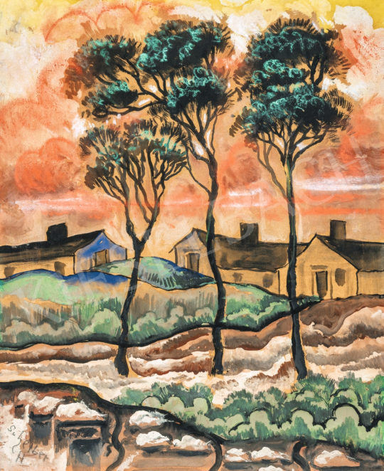  Scheiber, Hugó - Sunset on the City Border, 1930s | 66th Auction auction / 199 Lot