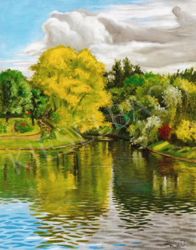  Szőnyi István - Városligeti tó (Tükröződés), 1911 | 66. Aukció aukció / 208 tétel