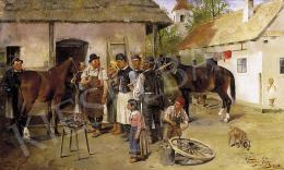 Kubányi, Lajos, - In the Yard of the Blacksmith 