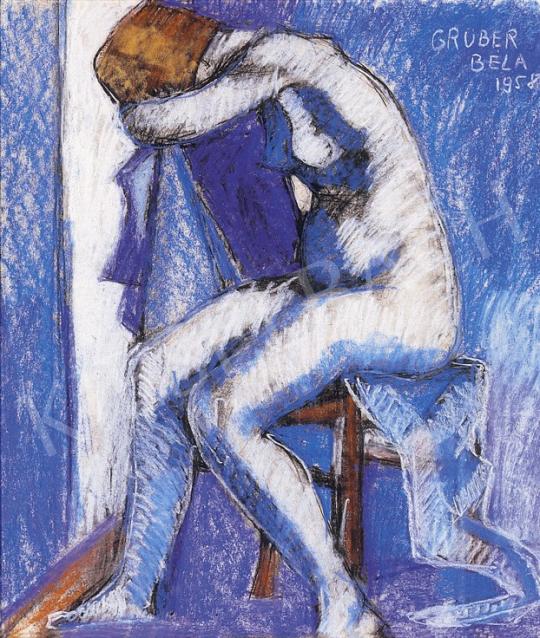 Gruber Béla - Kék akt festménye