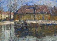 For sale  Somogyi, Imre - Waterfront with Horse-Drawn Carriage 's painting