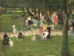 Eladó Ismeretlen festő, 1910-es évek - Parkban  festménye