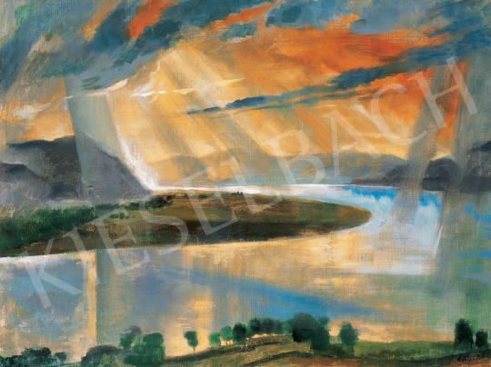  Szőnyi, István - Lights above the Danube after Storm, late 1920s painting