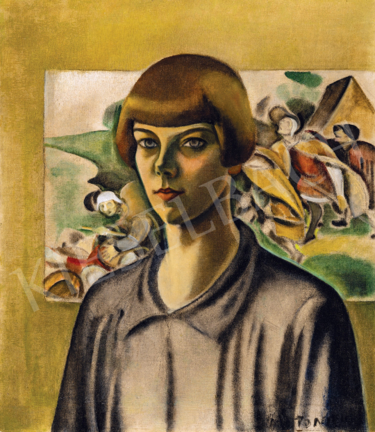  Bartoniek Anna - Bubifrizurás önarckép, 1930-as évek festménye