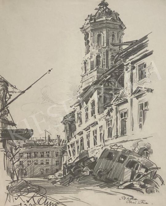 Eladó ifj. Richter Aladár - Magdolna Torony 1945 festménye