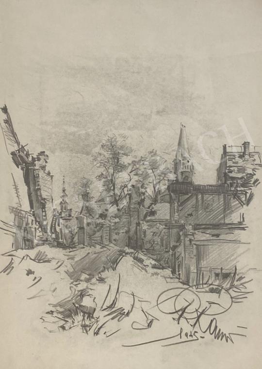 Eladó ifj. Richter Aladár - Halászbástya 1945  festménye