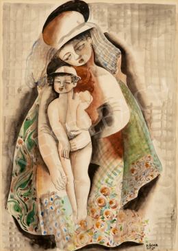  Kádár Béla - Anya gyermekével (Art deco Madonna) 