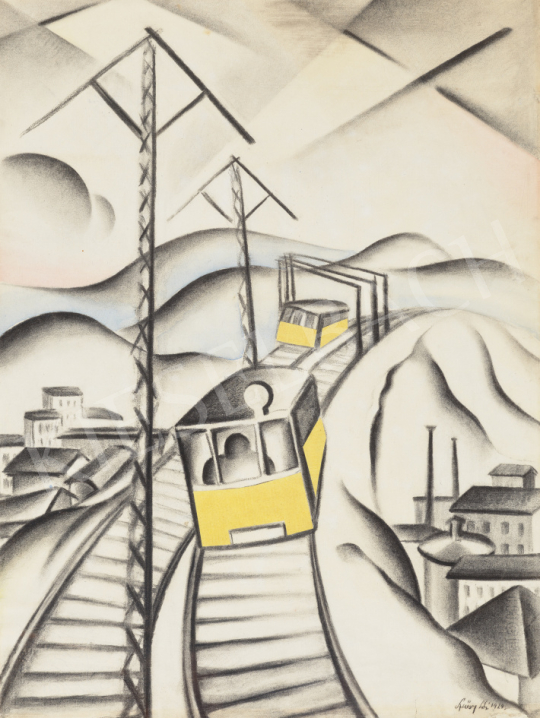  Szücsy Lili - A sárga villamos (Mozgás a tájban), 1929 | 67. Aukció aukció / 17 tétel