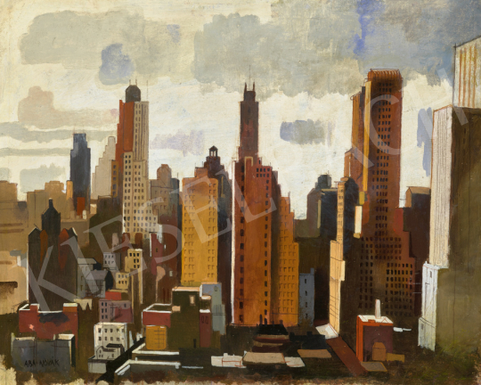 Aba-Novák Vilmos - New Yorki felhőkarcolók Martin Munkácsi műterméből, 1935 | 67. Aukció aukció / 24 tétel