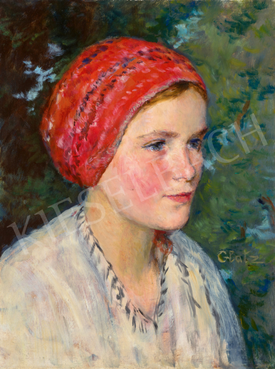  Glatz, Oszkár - Little Girl with Red Scarf | 67th Auction auction / 27 Lot