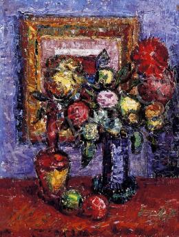  Vén, Emil - Still Life of Flowers with Fruit 