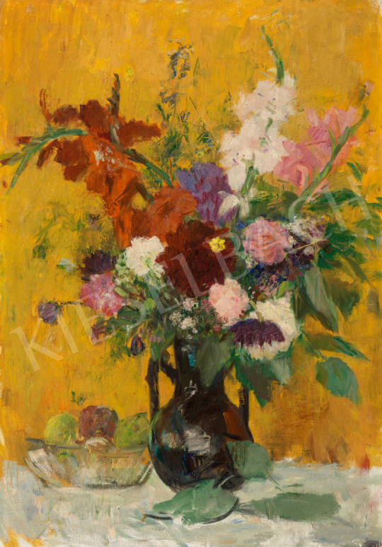  Iványi Grünwald, Béla - Bouquet of Flowers in a Yellow Salon | 67th Auction auction / 82 Lot