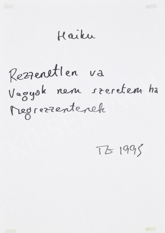  Tandori Dezső - Képvers (Haiku), 1995 | 67. Aukció aukció / 134 tétel