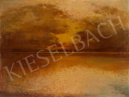 Halvax, Gyula - Reddish Sky over Lake Balaton 