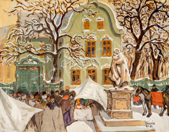  Kádár Béla - Téli vásár, 1910-es évek | 67. Aukció aukció / 177 tétel