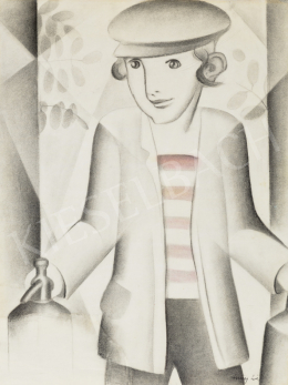  Szücsy Lili - Pajeszos kisfiú szódásüveggel, 1929 körül 