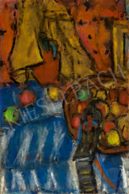  Czóbel Béla - Műtermi csendélet kék abrosszal, 1960-as évek 