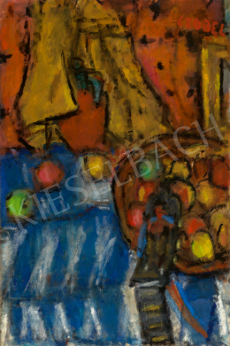  Czóbel, Béla - Still Life in the Studio with Blue Tablecloth, 1960s 