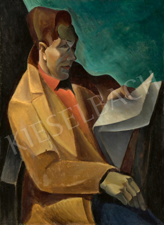  Ismeretlen európai festő 1914-1928 között  - Férfi újsággal | 67. Aukció aukció / 187 tétel