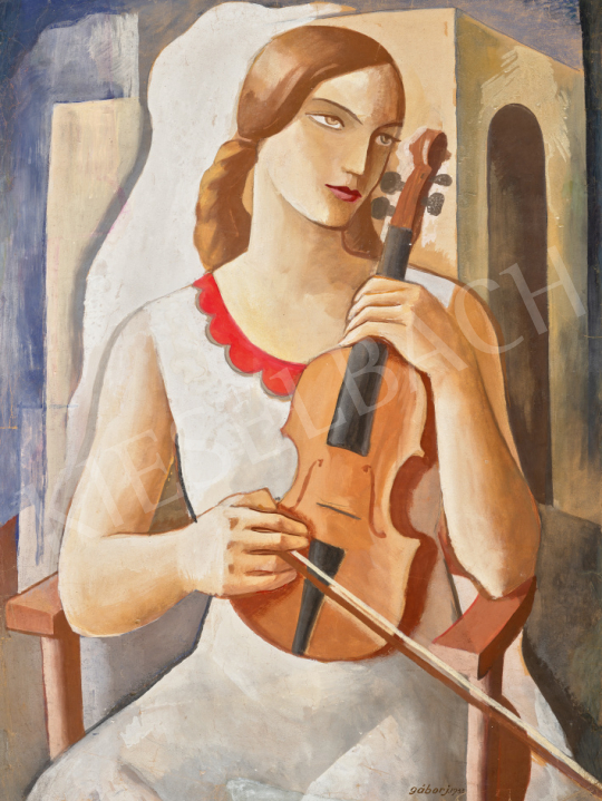  Gábor Jenő - Nő hegedűvel, 1933 | 67. Aukció aukció / 223 tétel