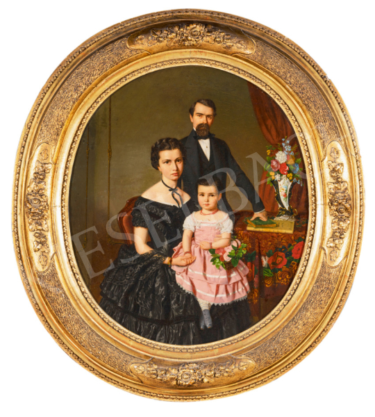  Canzi, Ágost - Silk Merchant and his Family from Budapest (József Wabrosch and his Family), 1857 | 67th Auction auction / 230 Lot