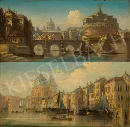 Kaufmann, Karl - 1.tétel: Angyalvár (Róma), 2.tétel: Velence (Canale Grande) | 67. Aukció aukció / 229 tétel