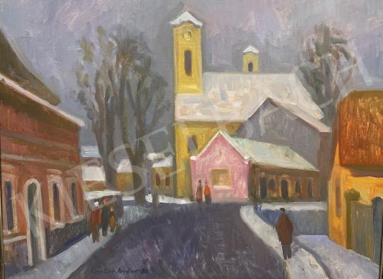 Kántor Andor - Tél Szentendrén, 1980 festménye