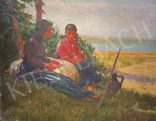Eladó Mérő István - Nyári nap (Árnyékban, tó mellett) festménye
