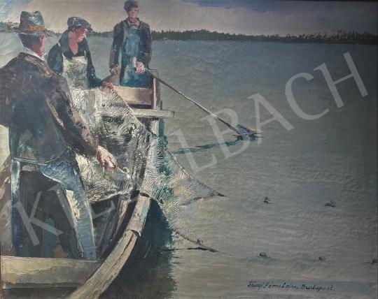 Eladó Tihanyi János Lajos - Halászok a Dunán (Budapest) festménye