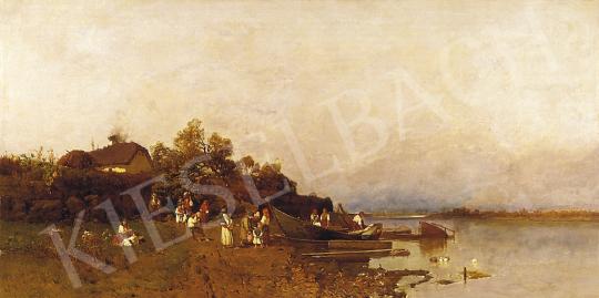 Ismeretlen festő, 19. századvége, Mészöly Géz - Folyóparton | 5. Aukció aukció / 99 tétel