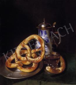  Czerny, Ludwig - Still Life with Wineglass, Mug and Pretzels 