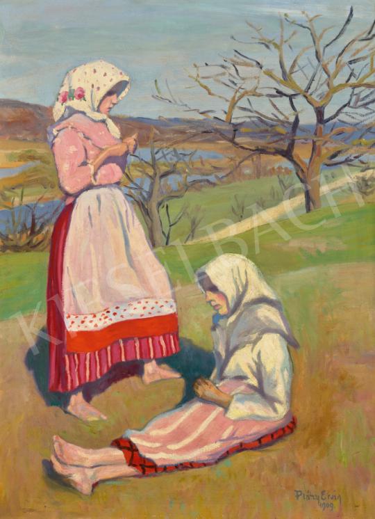 Eladó  Plány Ervin - Tavaszi domboldalon, 1909 festménye