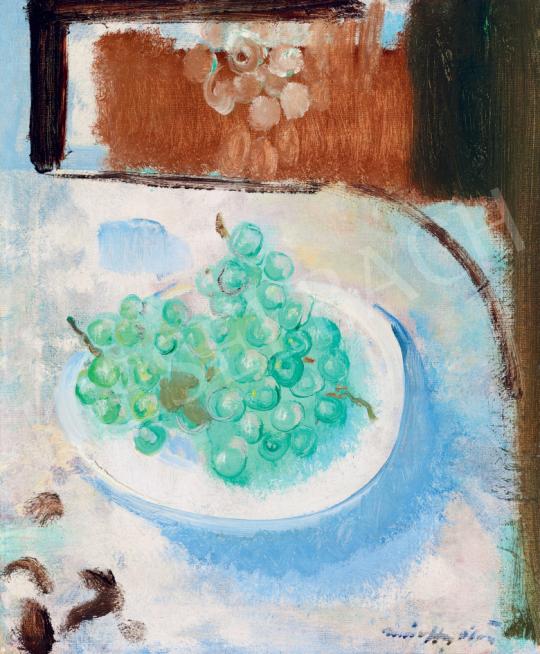 Eladó  Márffy Ödön - Csendélet szőlővel (Kék harmóniák), 1930-as évek festménye