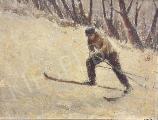 Eladó Guzsik Ödön - Síelő (Tél) festménye