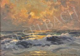  Kárpáthy, Jenő - Waving Sea at Sunset 