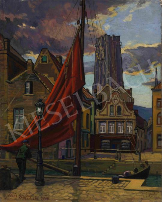 For sale  Kövér, Gyula - The Red Sailboat (Netherland), 1914 's painting