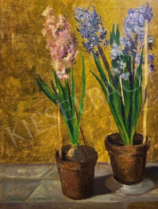  Pentelei Molnár, János - Studio Still-Life with Pink and Blue Hyacint painting