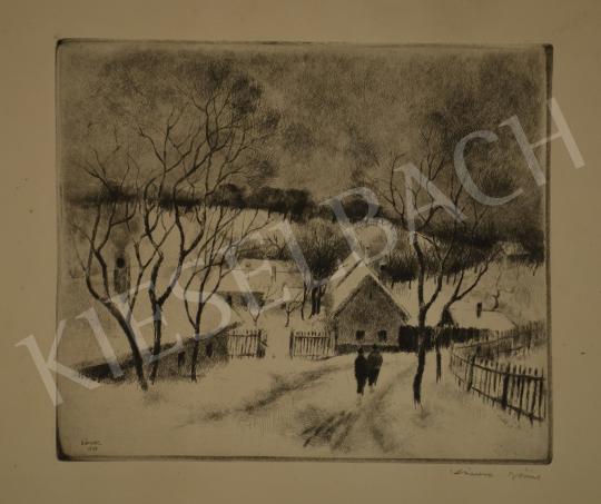 For sale Kórusz, József - Winter Landscape with Returning Home (Hommage a Szőnyi), 1959 's painting