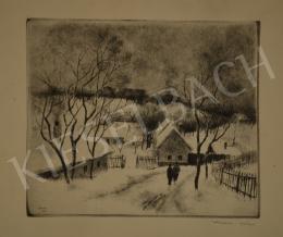Kórusz, József - Winter Landscape with Returning Home (Hommage a Szőnyi), 1959 